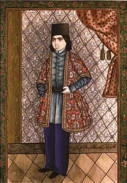 Mirza Gadim Iravani – portrait d’un jeune homme, milieu du XIXe&nbsp;siècle