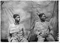 Deux artilleurs malgaches. Ils sont tous les deux Morts pour la France : Lendrirana (à droite) en août 1918 et Létendra (à gauche) en 1919 (d'une blessure à l'hôpital).