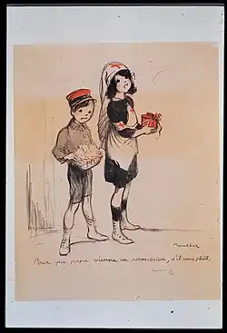 Pour que papa vienne en permission, s'il vous plaît, lithographie (1915).