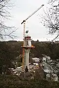 La construction des piliers.