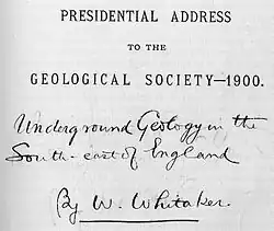 signature de William Whitaker (géologue)
