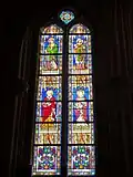 Vitrail n° 1 - quatre saints.