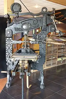 Presse à bras - Musée de l'imprimerie typographique, Condé-sur-Noireau