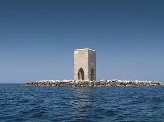 La tour de la Meloria, sur le rocher éponyme.