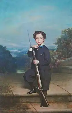 Le Prince impérial Louis-Eugène Napoléon sur la terrasse de Saint-Cloud (1864), Madrid, palais de Liria.