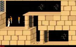 Deux mods du jeu sous MS-DOS : changement de la couleur des briques et changement de la couleur des vêtements du héros.