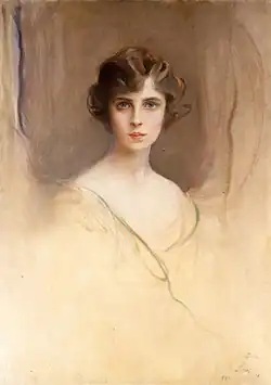 Peinture représentant le buste d'une jeune fille aux cheveux mi-longs.