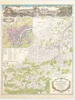 Carte de Nicolas Le Clerc de la Principauté de Liège et Comté de Namur en 1747