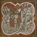 La Ferté-Alais, enluminure du XIIe&nbsp;siècle.
