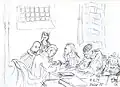 Détenus en atelier d'écriture de CV.