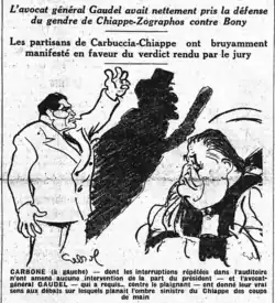 Derrière la silhouette massive du truand Carbone apparaît l'ombre du préfet Chiappe, la matraque policière en main