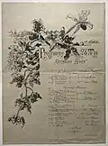 Programme du 28 mai 1895 : récital de Reynaldo Hahn, orné d'une aquarelle de Suzanne Lemaire.