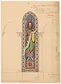 Projet d'Émile Thibaud: vitraux pour le chœur (1838) - Archives nationales (France).