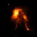 Image dans le domaine des ondes radio réalisée par le réseau de radiotélescopes ALMA.