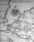 Carte de la Provincia Walloniae de l'ordre des Capucins au XVIIe&nbsp;siècle