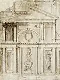 étude architecturale, 1640-1650, musée des Beaux-Arts de Cordoue.