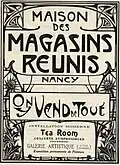Réclame pour les Magasins Réunis.