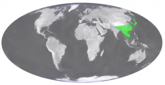 Description de l'image Pyrrosia lingua distribution.png.