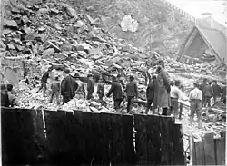Les ruines dans la rue Champlain, au lendemain de la catastrophe