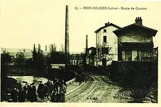 Rive-de-Gier, route de Couzon au début du XXe&nbsp;siècle.