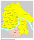 L'agglomération de Novi Sad, localisation de la ville de Sremska Kamenica