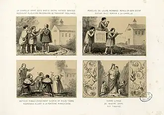 Quatre illustrations des miracles de Betharram, Pierre Gorse (1816–1875).