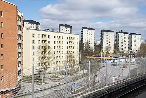 Bâtiment à l'est du centre de Rågsved.