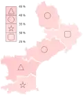 Résultats de la liste Divers gauche lors du premier tour des élections régionales de 2010 en Languedoc-Roussillon.