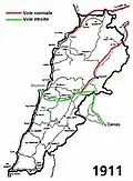 Le réseau en 1911