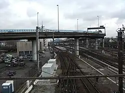 Viaduc au-dessus de la gare de Charleroi-Central.