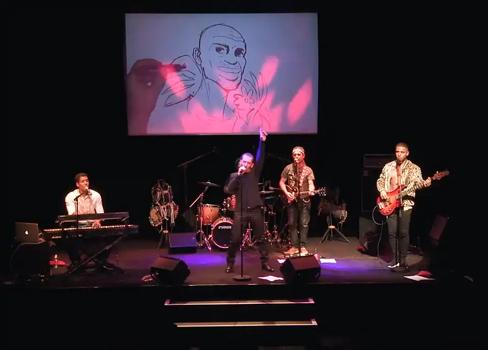Le groupe de musique RCP lors d'un concert en mars 2020 à l'Opéra de Lyon