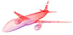 Recalage de l'acquisition extérieure avec le modèle avion.