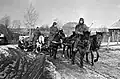 Une convoi d'artillerie allant vers la ligne de front au nord-ouest de Vyazma (mars 1943).