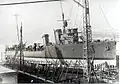 Le lancement du Ostro en 1928.