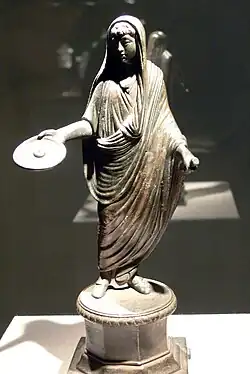 Prêtre romain capite velato(bronze, Weißenburg (Bavière), IIe ou IIIe&nbsp;siècle)