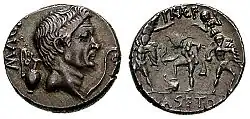 Denario di Sesto Pompeo.