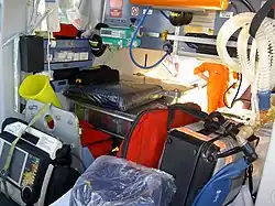 Intérieur d'hélicoptère typique.