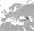 Aire de répartition de la Musaraigne de Radde