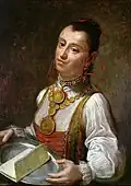 Portrait d'Elia, juive de Żwaniec (pl), par Kr. Radziwiłłowski (1781)
