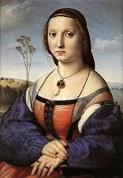 Raphaël, Portrait de Maddalena Doni, vers 1506. Salle de Saturne.