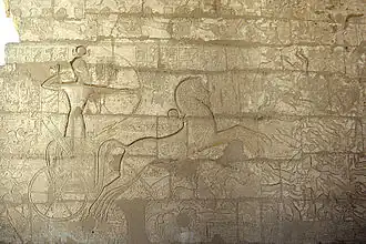 Ramsès II vainqueur à la bataille de Qadesh. Ramesséum