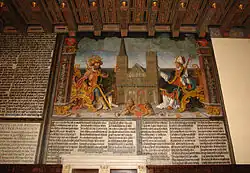 «&nbsp;Charlemagne et Anschaire de Brême&nbsp;», Peinture de 1532 dans la salle supérieure