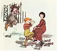 Les rats de Hamelin et les enfants. Pourra-t-il trouver la flûte de Hamelin et chasser les rats de la ville ? Éd. Glénat 1986, p.&nbsp;3.