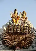 Ravananugraha dans un temple tamoul à Trinquemalay. Ravana aurait été un empereur tamoul selon Valmiki, l'auteur du Ramayana.