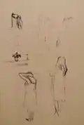 Raymonde à sa toilette, crayon