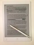 Un fichier PDF sur la reMarkable, annoté avec son stylet