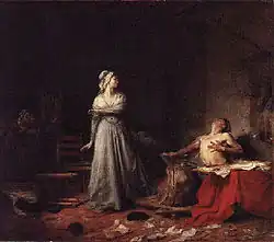 Représentation de la mort de Jean-Paul Marat.