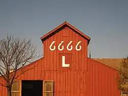 Grange rouge du ranch 6666 au musée du « National Ranching Heritage Center » à Lubbock.