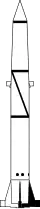Dessin vectoriel du PGM-11 Redstone de recherche et développement.