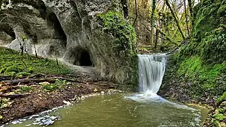 Saut et grottes sur le ruisseau de Goële à Refranche.